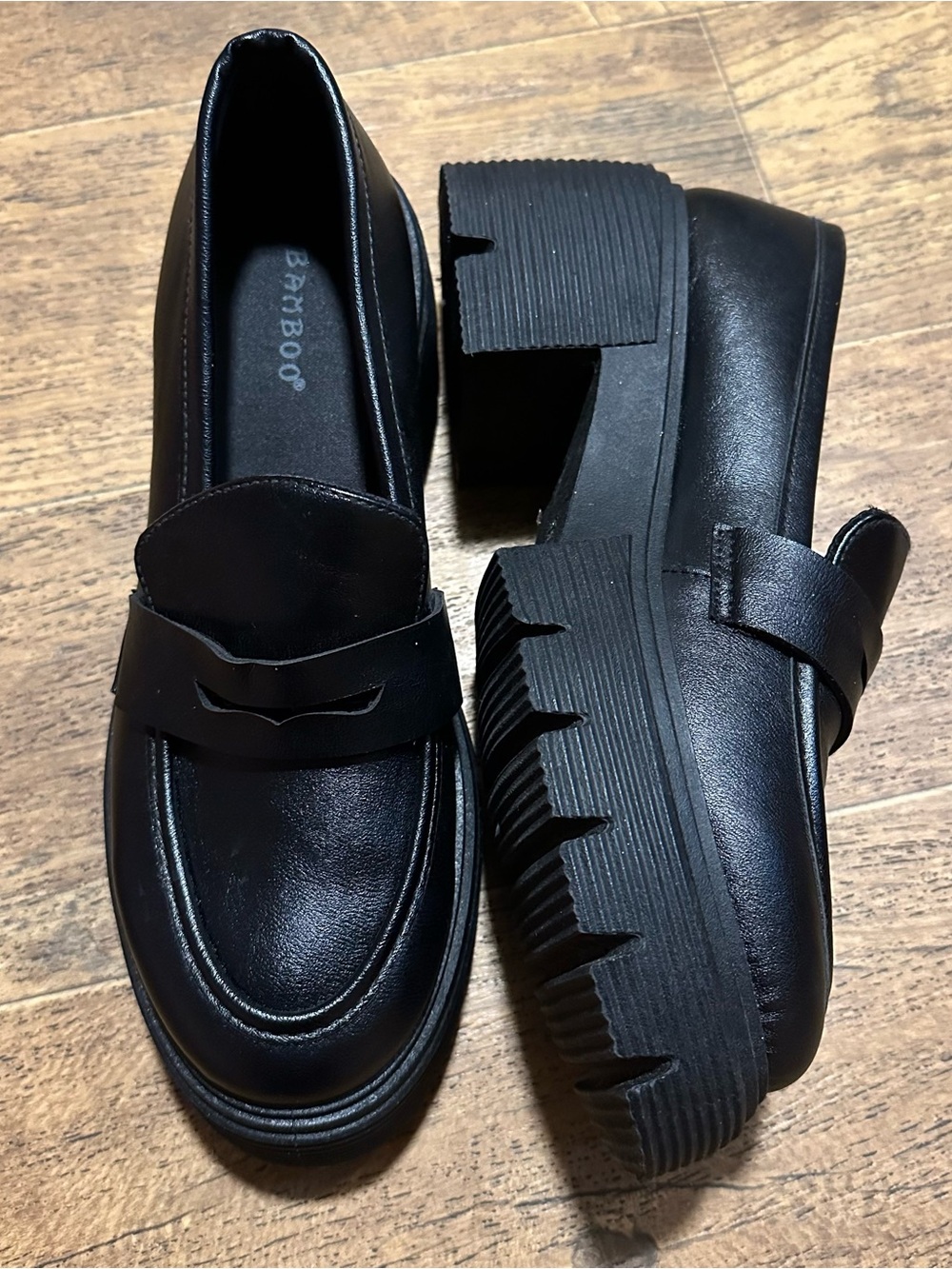 NEW BAMBOO PLATFORM CHUNKY LUG LOAFERS